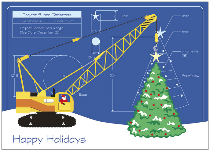 Tree Construction Holiday Card H1319D-A