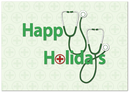 Holiday Stethoscopes Card  Medical Holiday Cards  Posty 