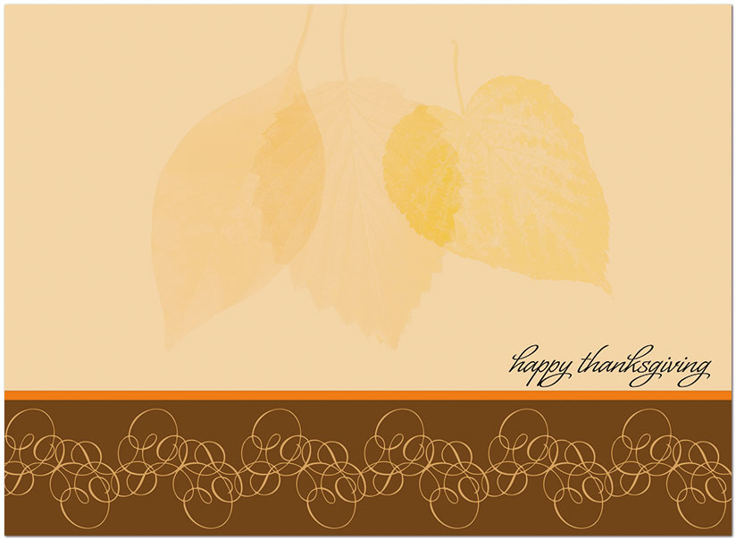 Translucent Leaves Thanksgiving Card H2112U-A