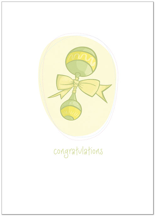 Baby Rattle Congratulations Card A2074D-Y
