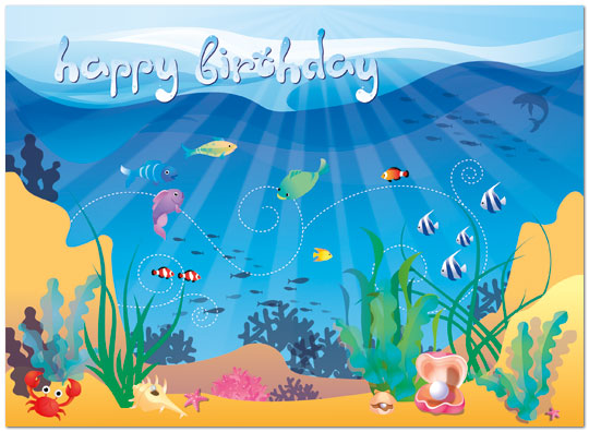 Under the Sea Birthday Card A3030U-Y