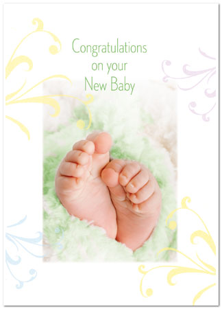 Tiny Feet Baby Card A3073D-Y