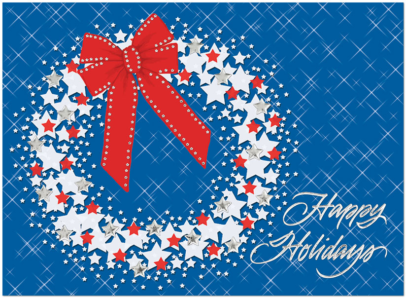 Star Wreath Holiday Card H3151S-AAA
