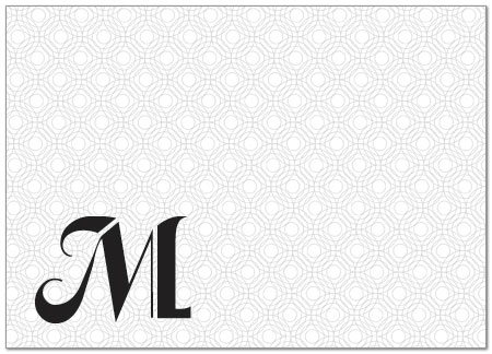 Circle Pattern Monogram Note Card D4119D-V