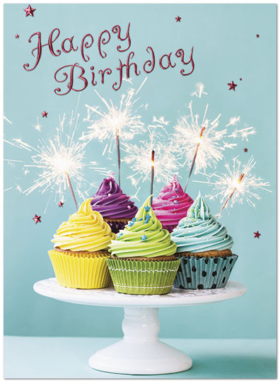 sparkle cakes birthday card