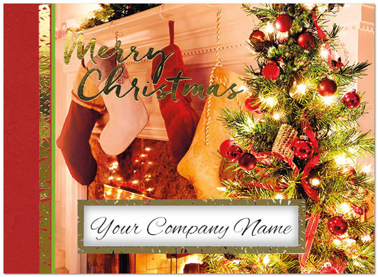 Christmas Stocking Die Cut Holiday Card H6176U-AAA