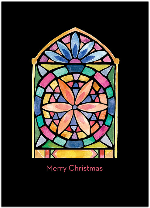 Stained Glass Christmas Card H6147D-A