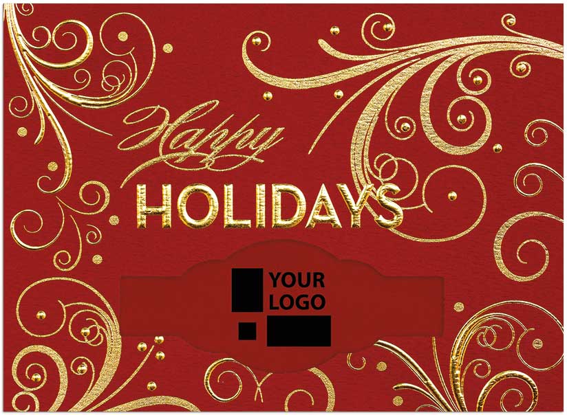 Holiday Swirls Die Cut Card H6182U-4A