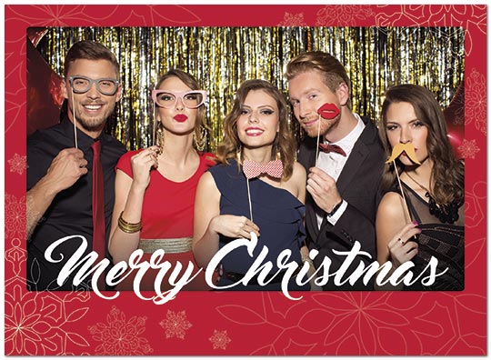 Red Christmas Photo Card D7188U-4B