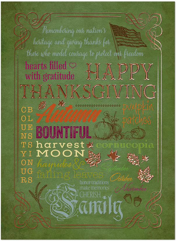 Thanksgiving Sentiments Card H7083U-AA