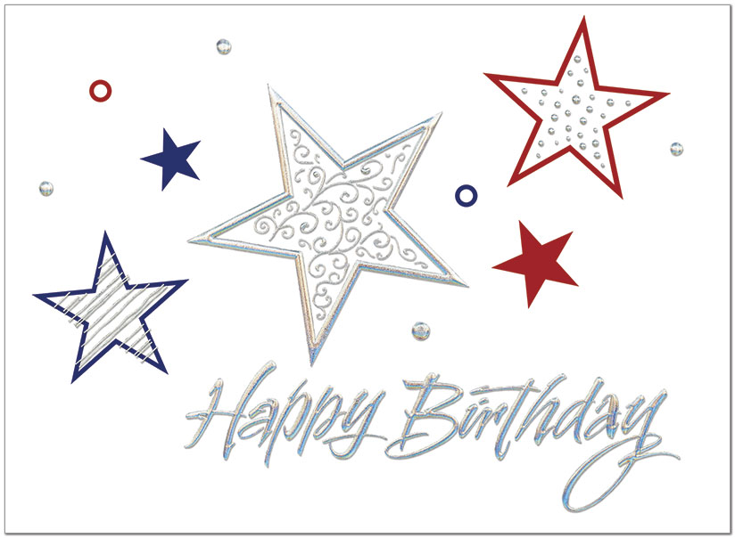 Star Pattern Birthday Card A7009S-W