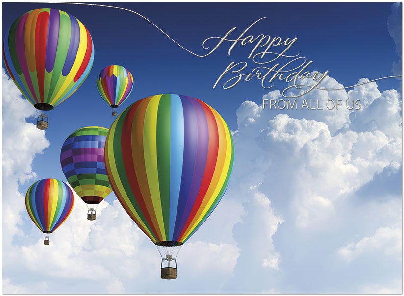 Hot Air Balloons Birthday Card Happy Birthday From All Posty Cards
