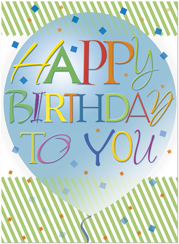 Graphic Balloon Birthday Card A7026U-Y