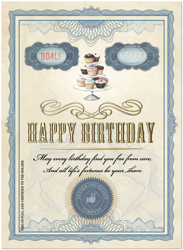 Cupcake Certificate Birthday Card A7032U-X