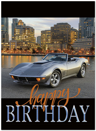Corvette Birthday Card Automotive Birthday Cards Posty Cards