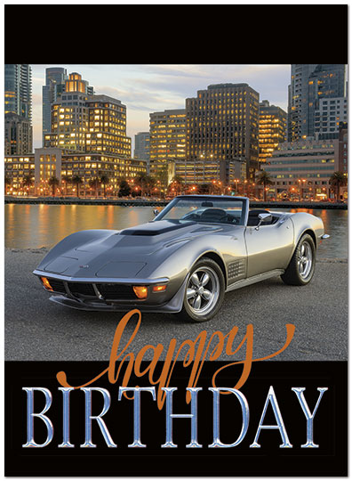 Corvette Birthday Card A8019U-X