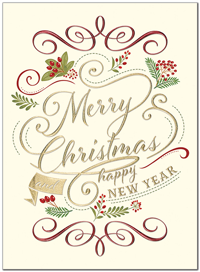 Christmas Calligraphy Card H8187V-AAA