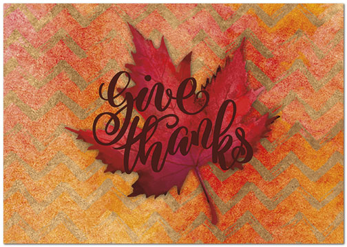 Chevron Leaf Thanksgiving Card H8103KW-AA