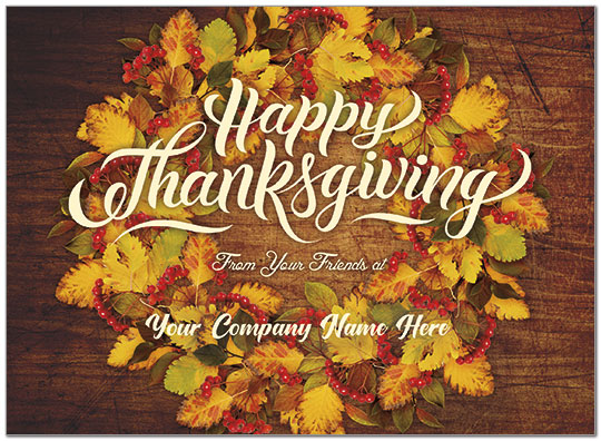 Leaf Wreath Name Card D8120U-4B