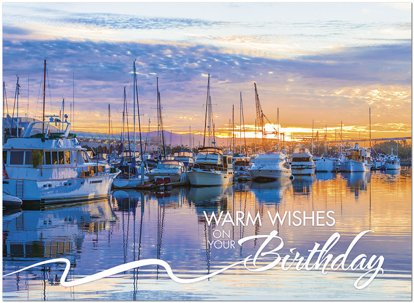 Marina Sunrise Birthday Card A8025U-Y