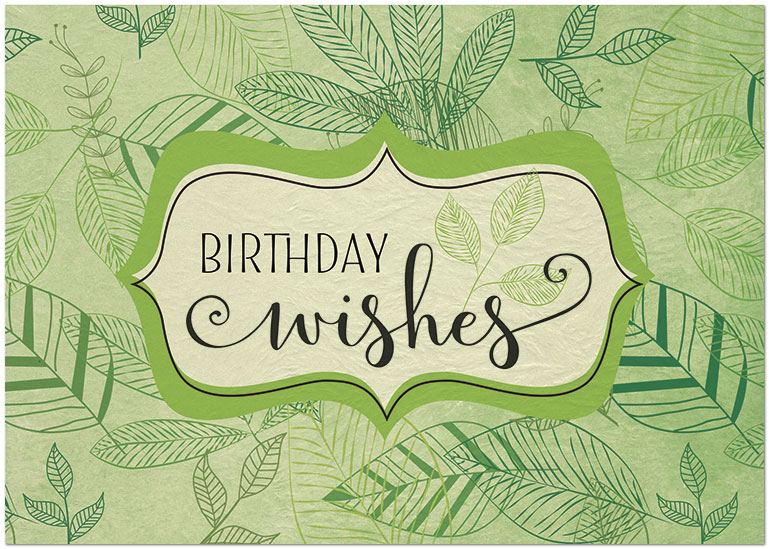 Sustainable Leaves Birthday Card A8035KW-X