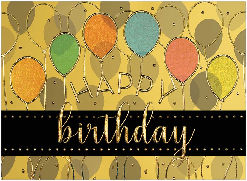 Golden Birthday Card A9000G-W