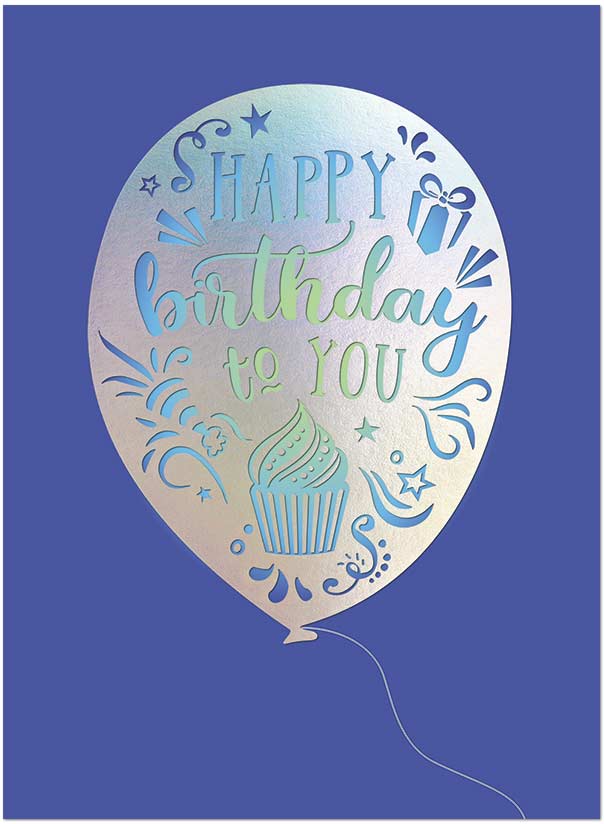 Balloon Sentiment Birthday Card A9009S-W