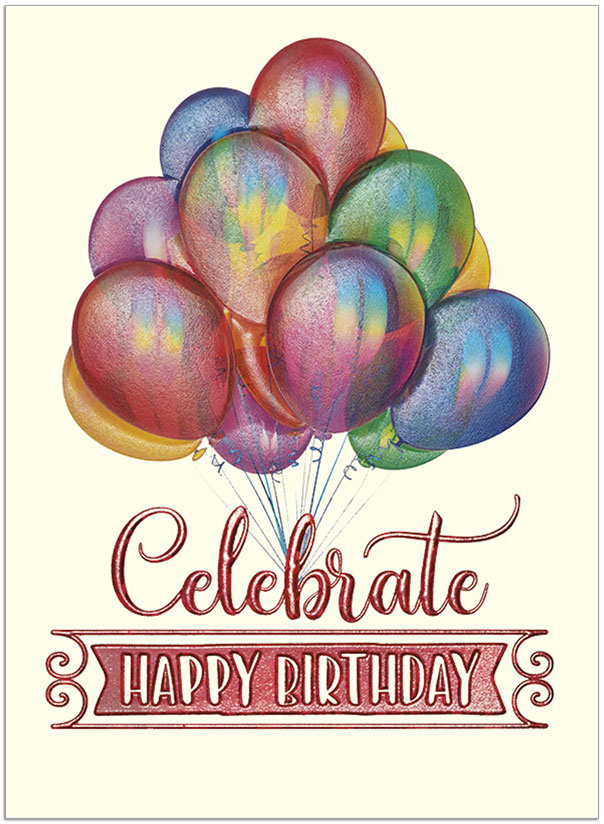 Celebrate Balloons Birthday Card A9214V-4W