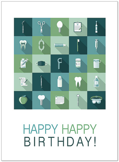 Dental Icon Birthday Card D9041U-X
