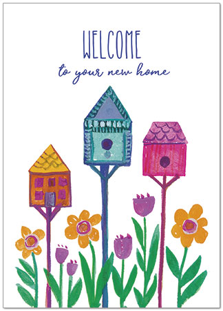 Birdhouses Welcome Card D9055D-X