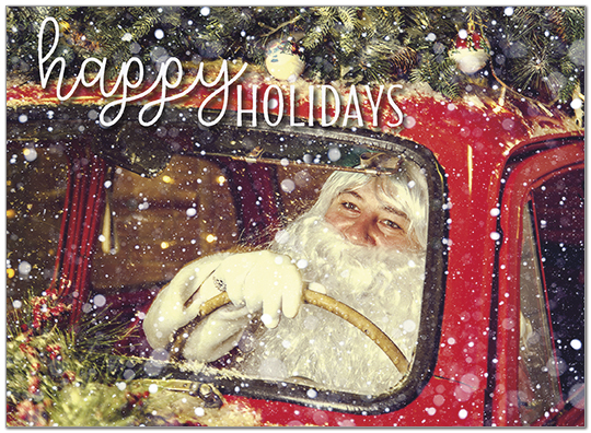 Vintage Santa Holiday Card D9202U-A
