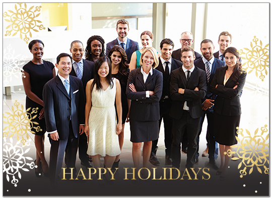 Golden Holiday Photo Card D9209U-4B