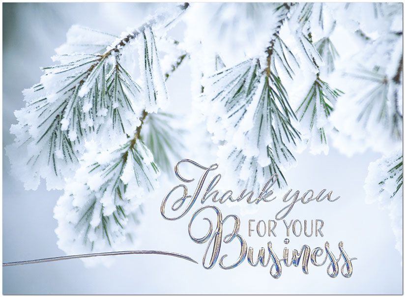 Snow Covered Thanks Holiday Card H9154S-AAA