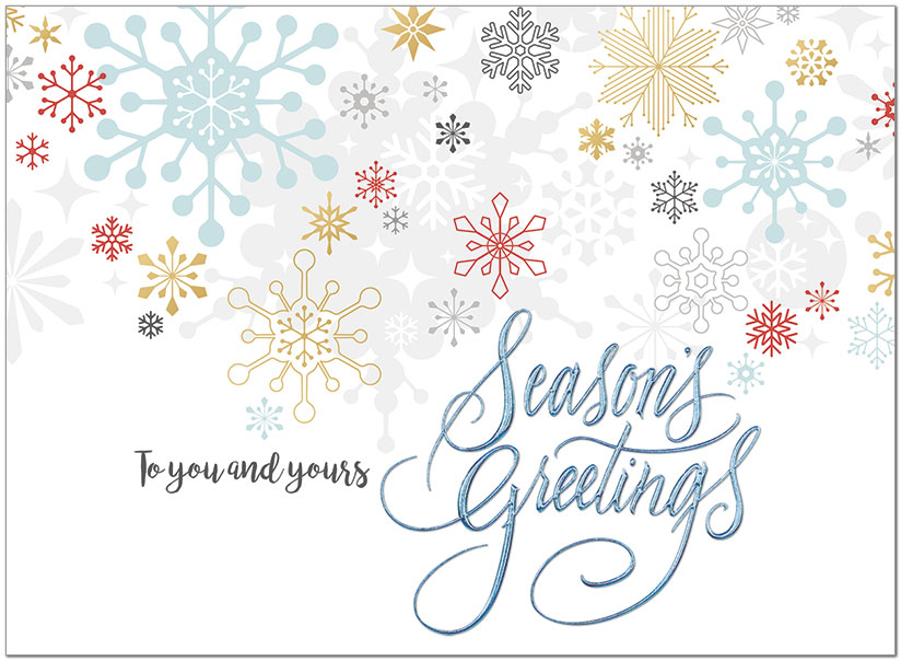 Colorful Snowflakes Holiday Card H9177U-AA