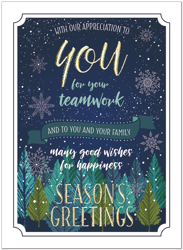 Seasonal Teamwork Holiday Card H9178U-AA