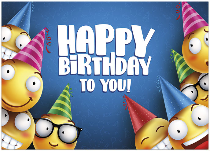 Happy Emojis Birthday Card A1417D-Y
