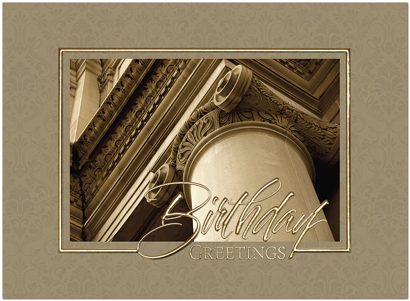Opulent Pillar Birthday Card A1425U-X