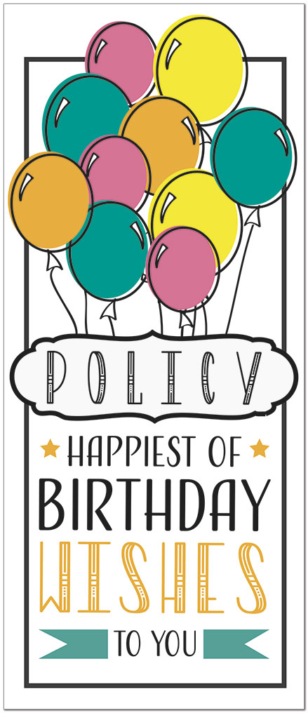 Happiest Policy Birthday Card A1427L-Y