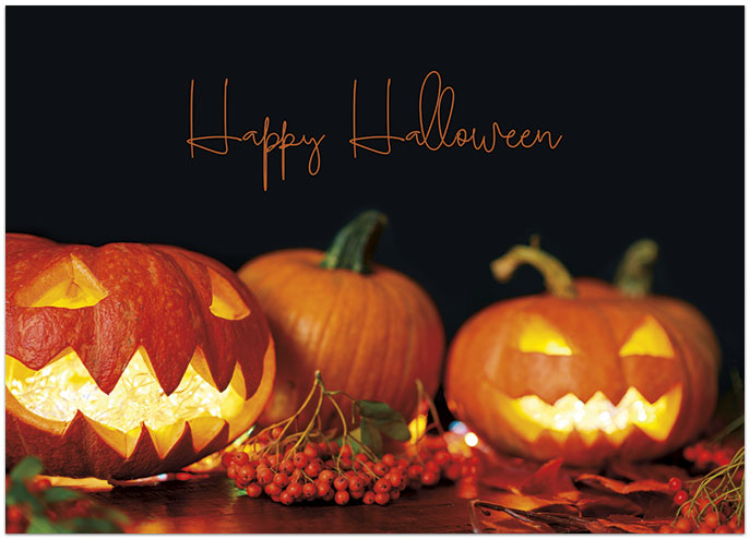 Pumpkin Glow Halloween Card D1457D-Y