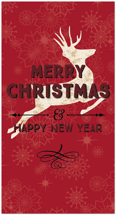 Red Reindeer Holiday Card D1542T-B