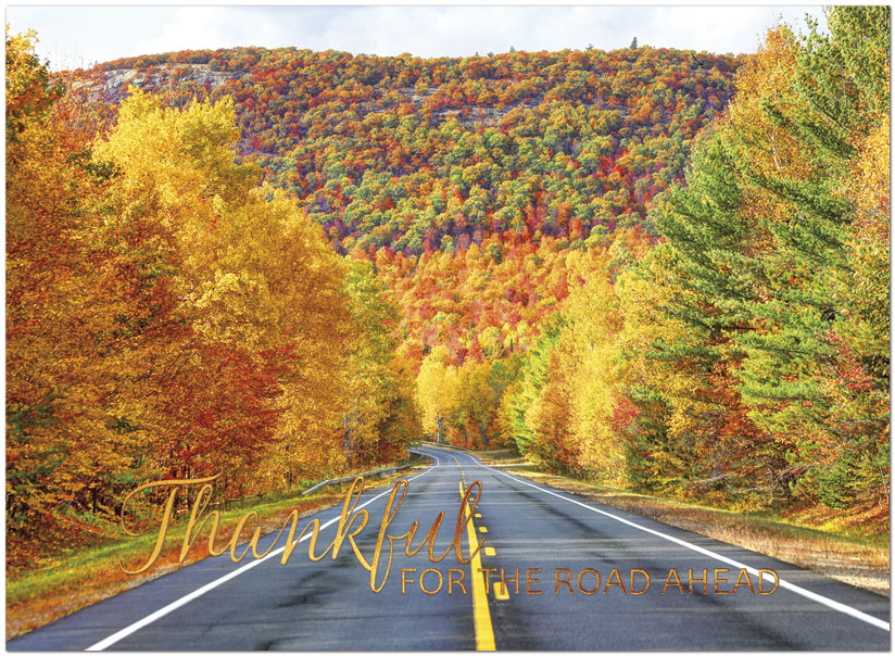 Colorful Highway Thanksgiving Card H1481U-AA