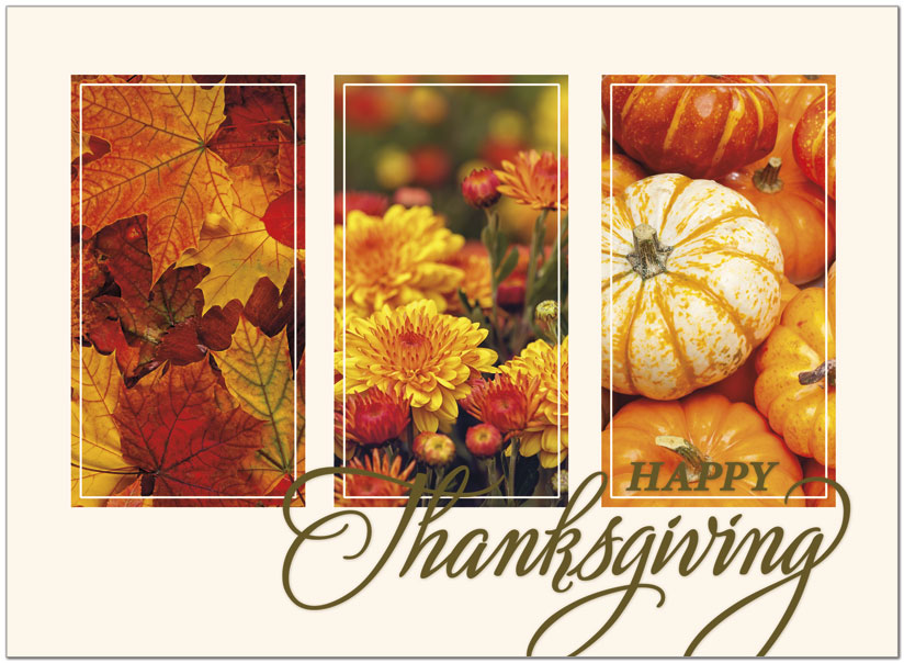 Panels of Fall Thanksgiving Card H1482U-A