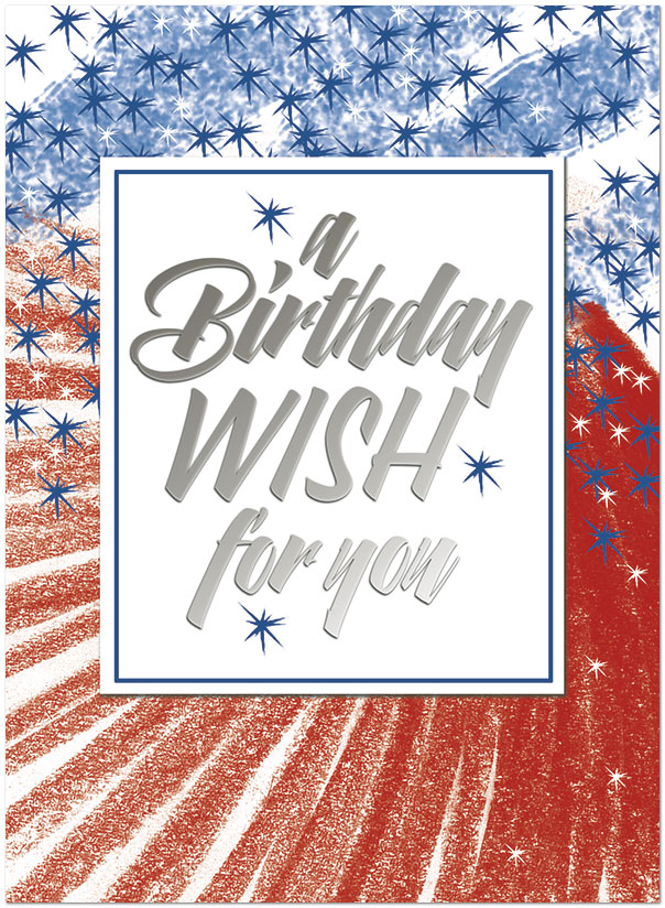 Patriotic Wish Birthday Card A1614U-Y
