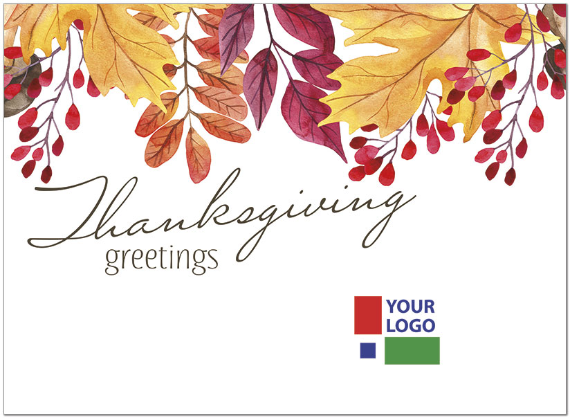 Thanksgiving Greetings Logo Card D1691U-4B