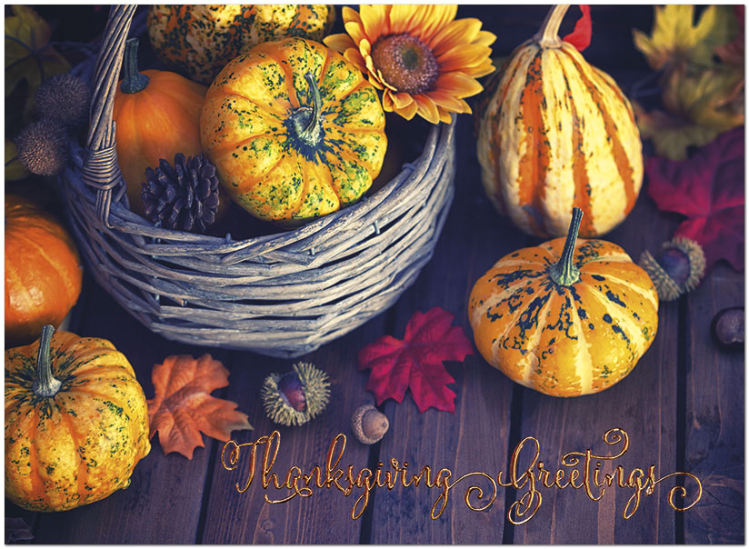 Harvest Greetings Thanksgiving Card H1677U-AA