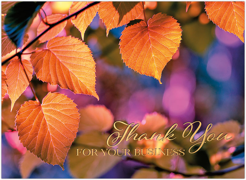 Ember Leaves Thank You Card H1681U-A