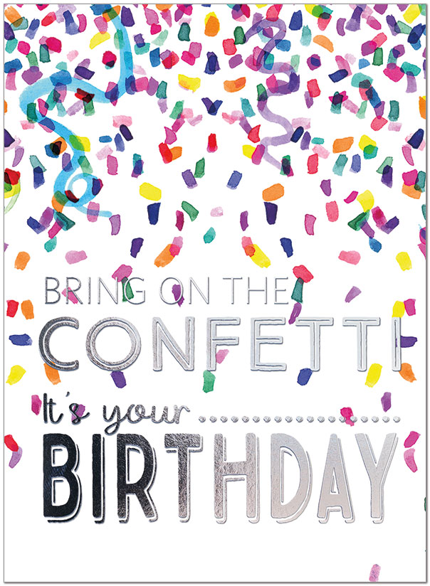 Confetti Shower Birthday Card A2254S-W