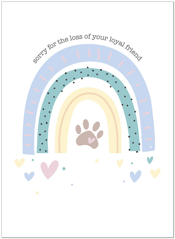 Rainbow Bridge Pet Sympathy Card A2284U-Y