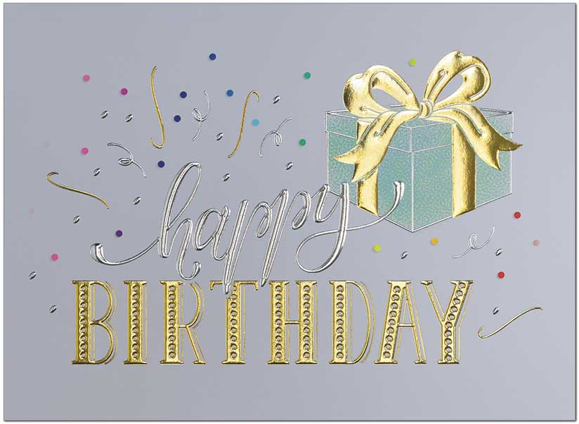 Glitzy Gift Birthday Card A2501S-4W