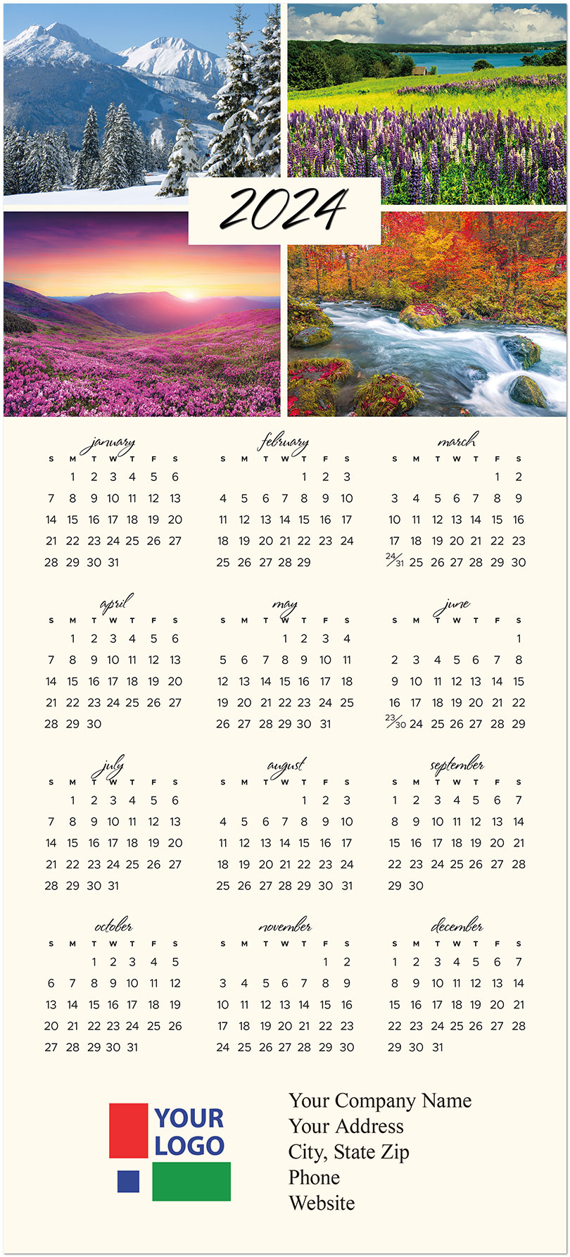 Seasons Premium Calendar Card | Business Calendars | Posty Cards